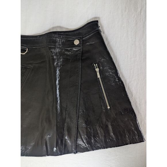 DEREK LAM 10 CROSBY Skirt Size 2 Patent Leather Mini $795 Party Date Night Moto - Picture 3 of 13